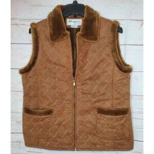 RP Sports By Regent Park Faux Fur Trim XL Vest | Stylish Winter Outerwear | Cozy
